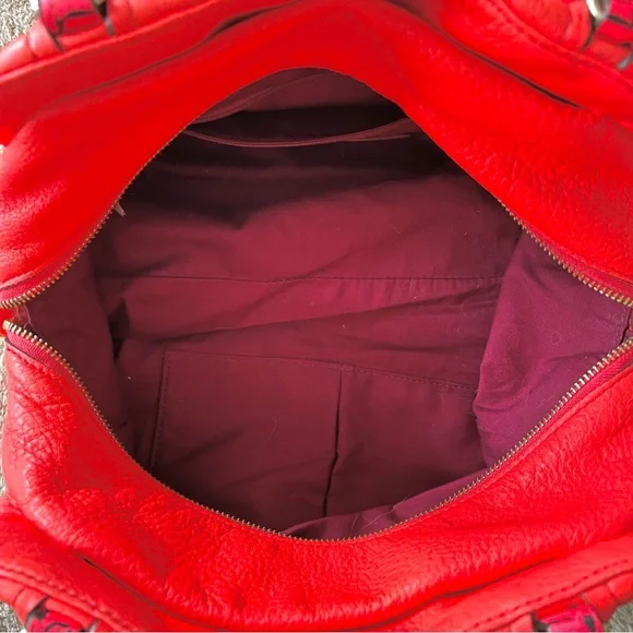 Marc By Marc Jacobs Q Snake Satchel Crossbody Bag Leather Multi Neon Orange Pink - Picture 6 of 16